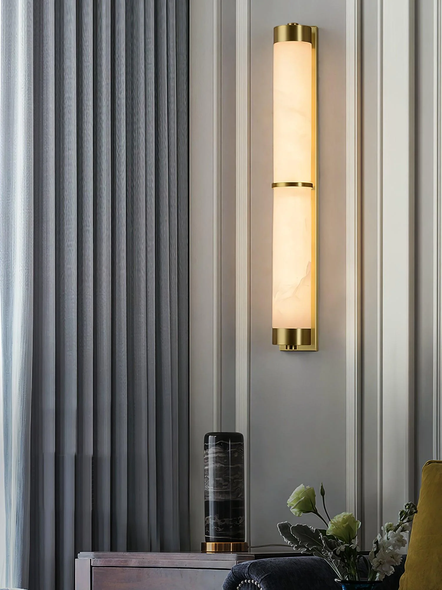 Cylindra Alabaster Brass Wall Light - Image 24