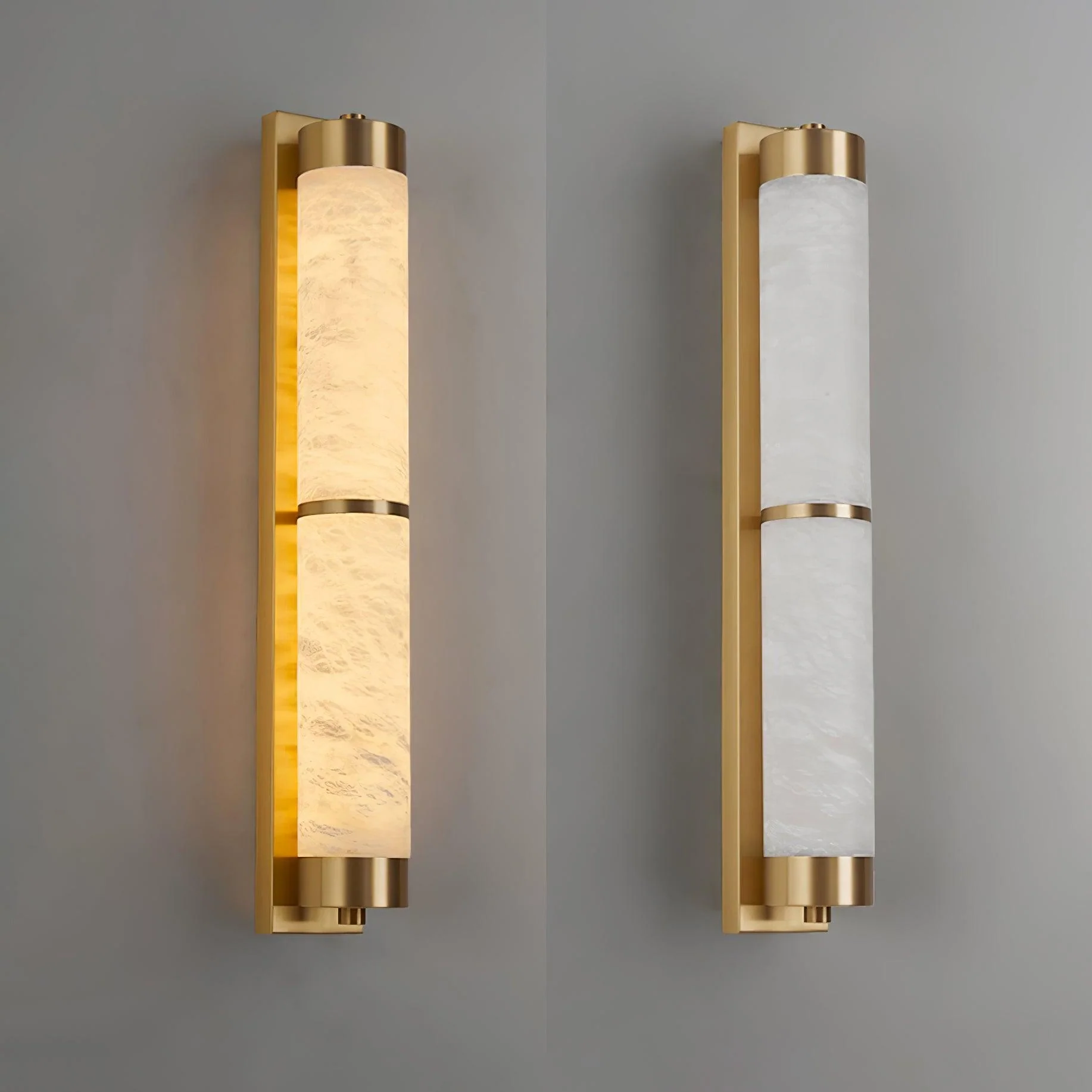 Cylindra Alabaster Brass Wall Light - Image 6