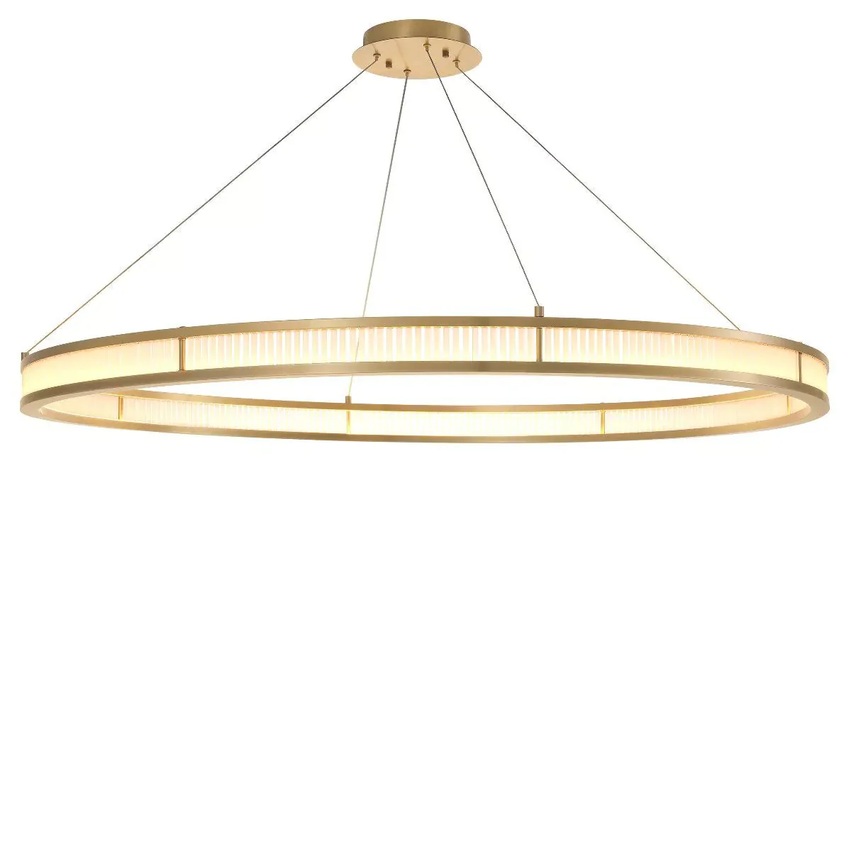 Damien 55" Modern Chandelier (Antique Brass & Frosted Glass Finish)