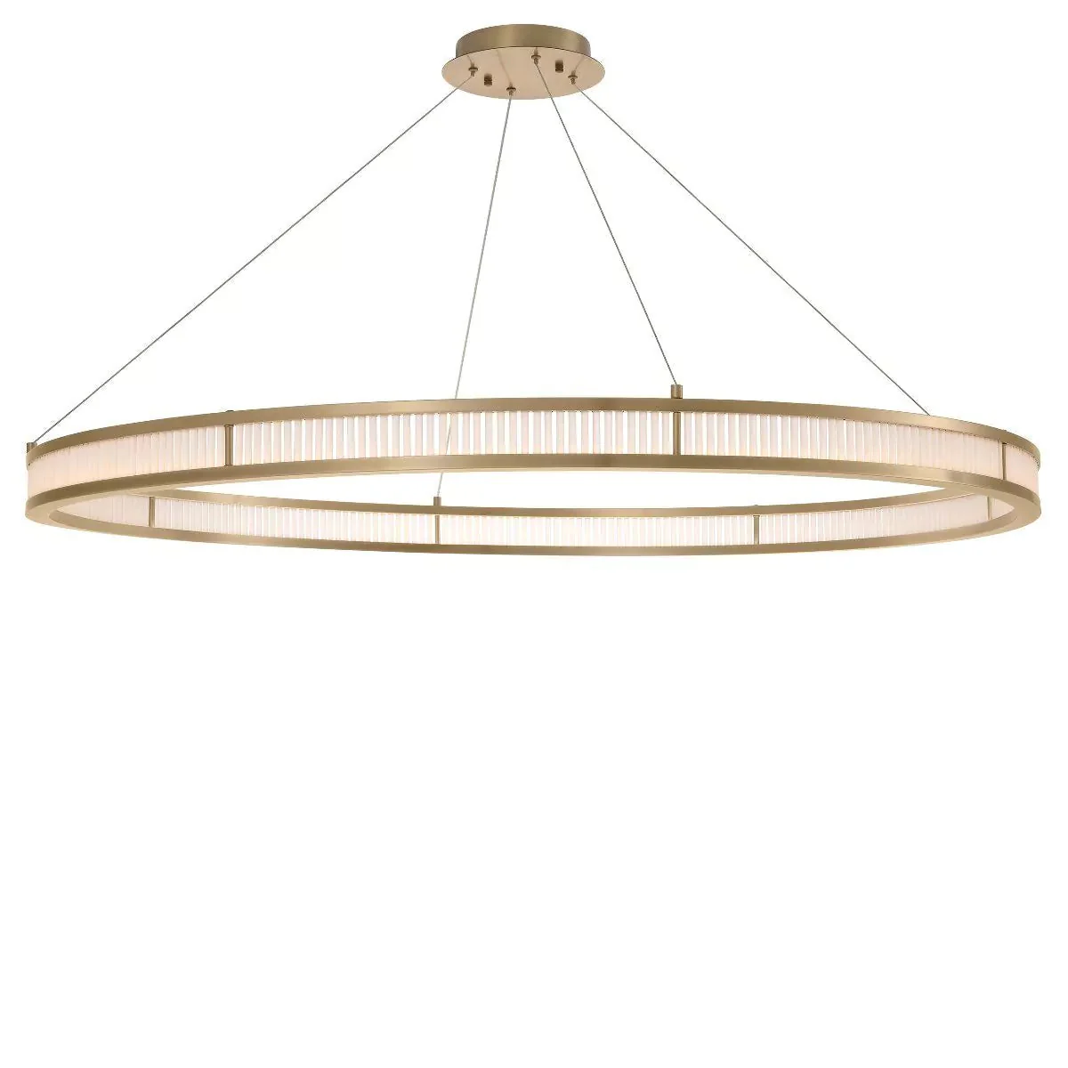 Damien 55" Modern Chandelier (Antique Brass & Frosted Glass Finish) - Image 2
