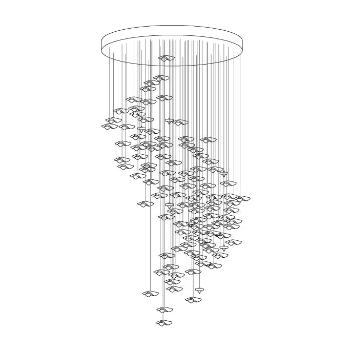 Tidal Art Glass Chandelier (With Canopy) - Image 20