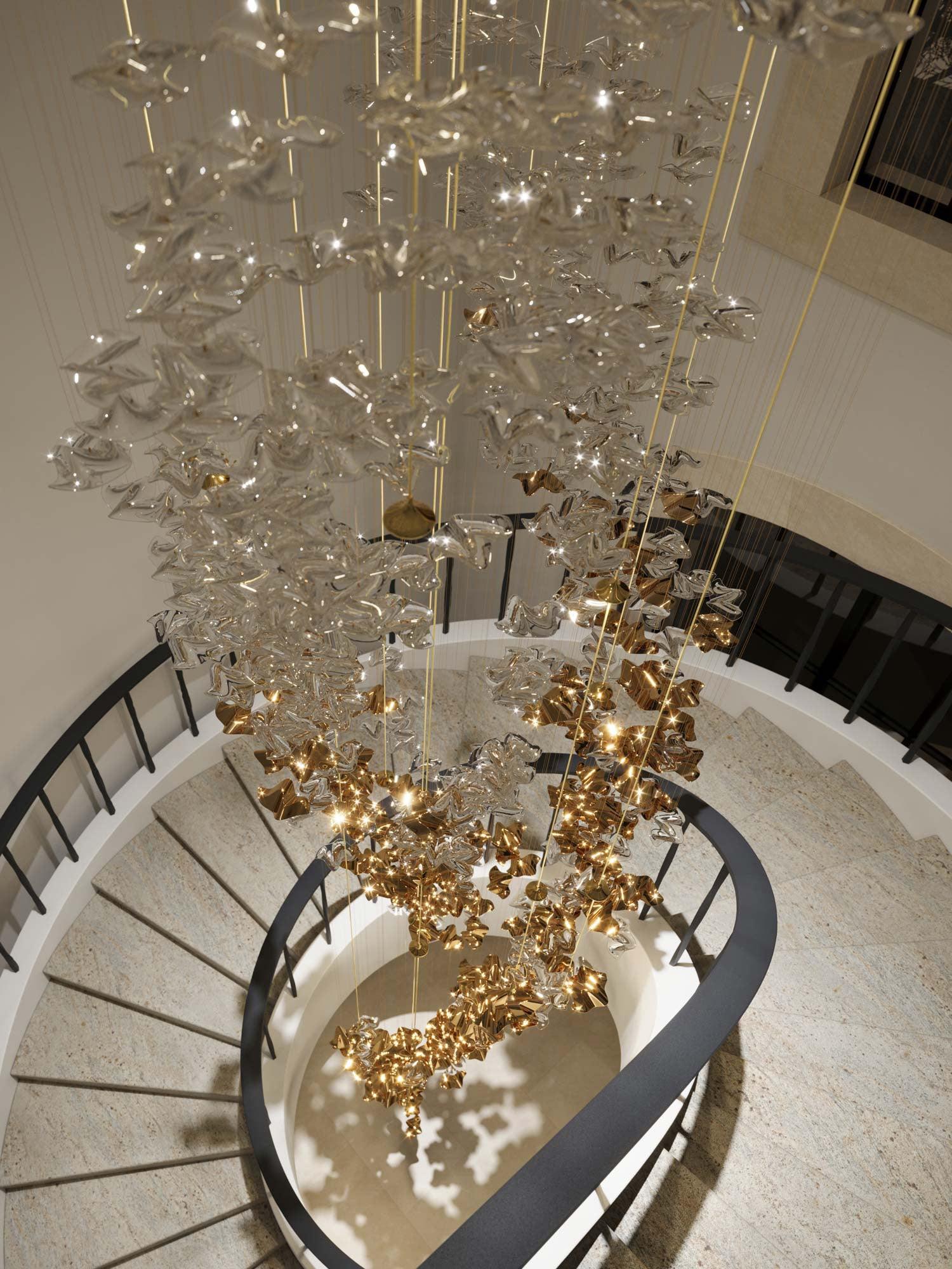 Tidal Art Glass Chandelier (With Canopy) - Image 35