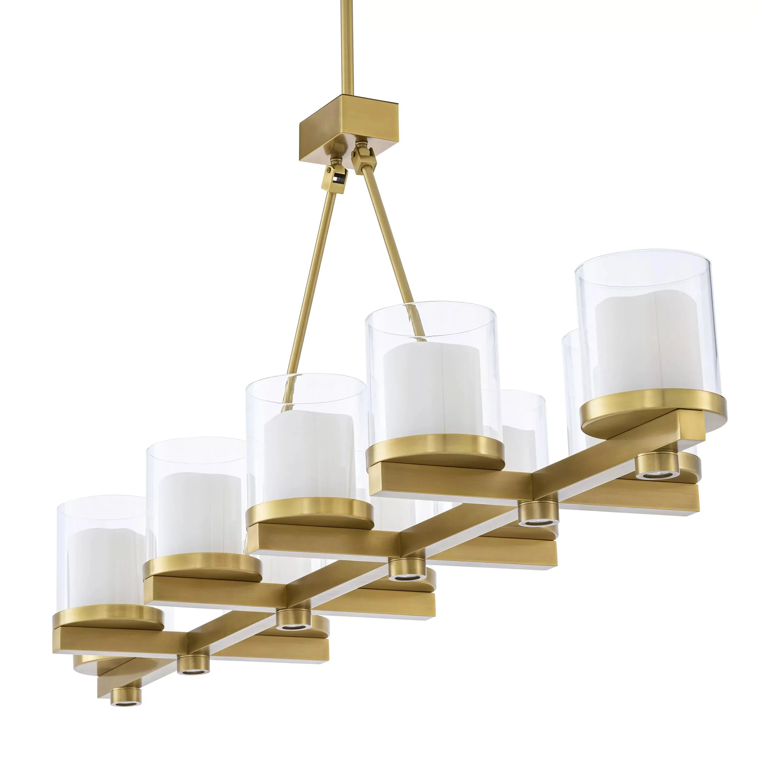 Donovan Modern Brass Chandelier (Antique Brass/Bronze Finish/Clear Glass) - Image 2