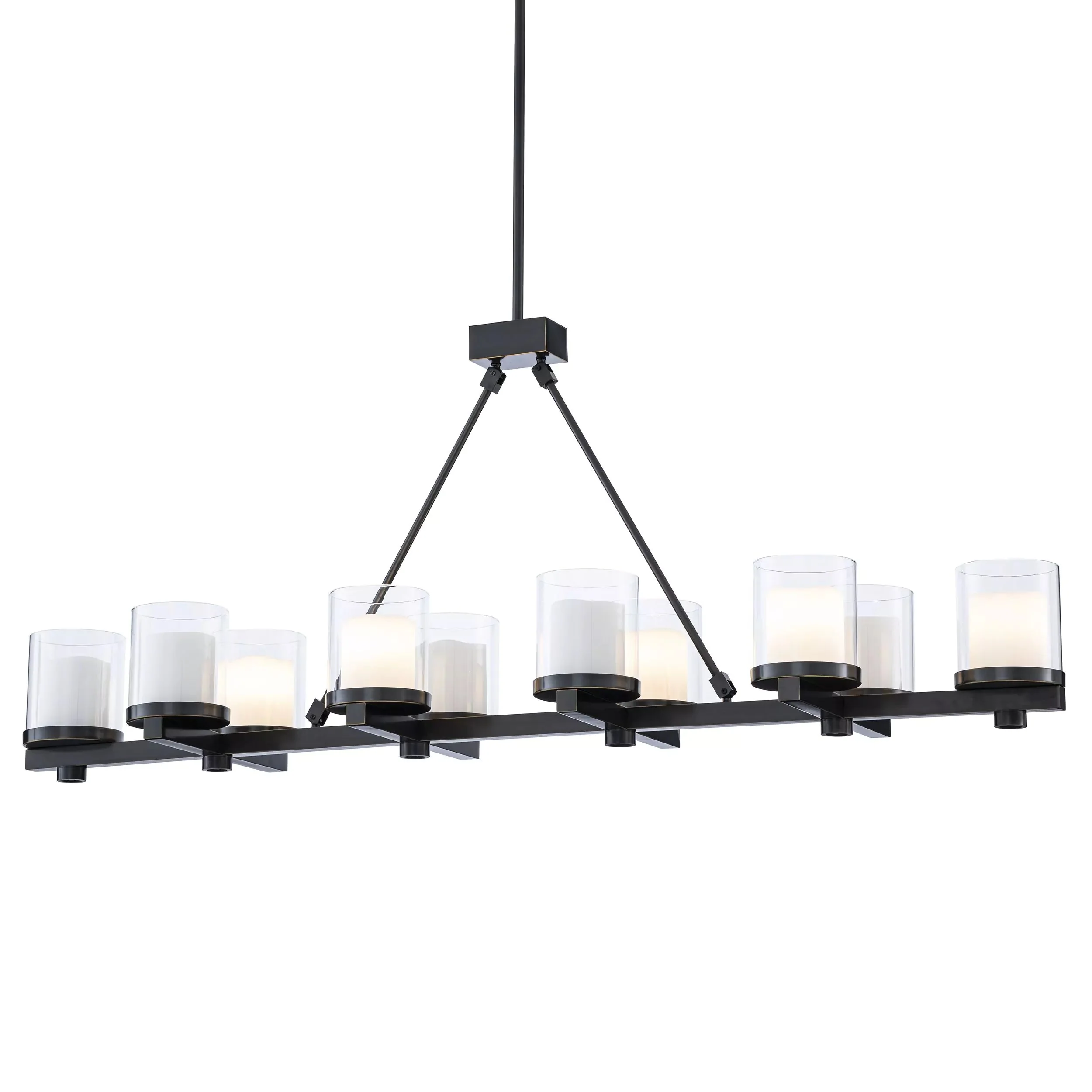 Donovan Modern Brass Chandelier (Antique Brass/Bronze Finish/Clear Glass) - Image 6