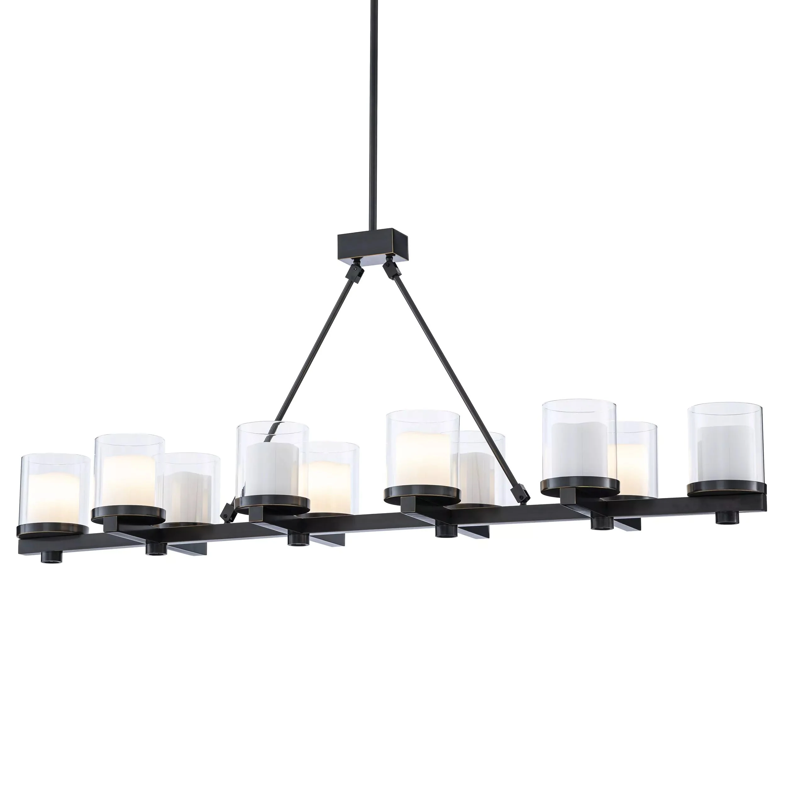 Donovan Modern Brass Chandelier (Antique Brass/Bronze Finish/Clear Glass) - Image 7