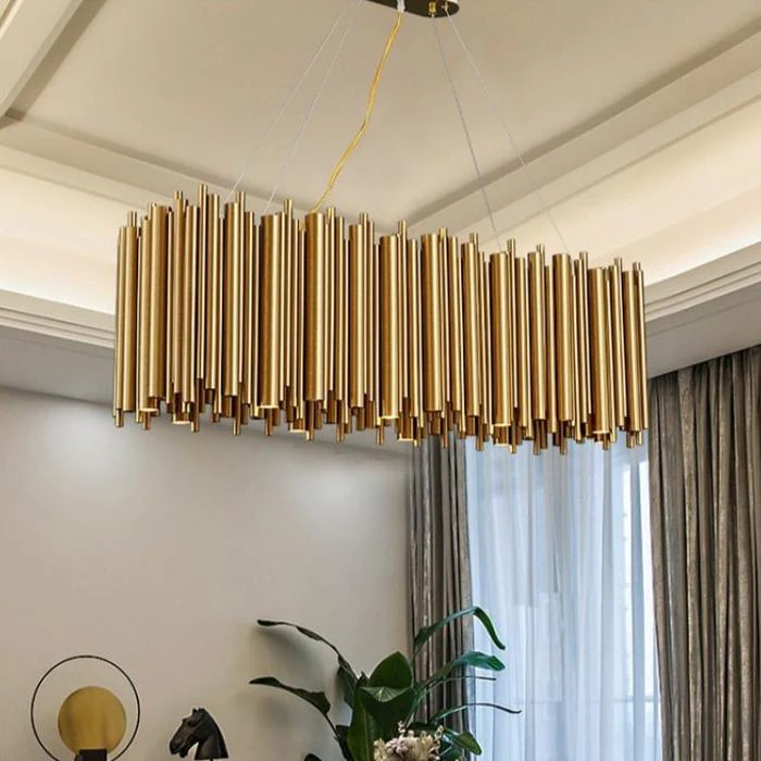 Dora Rectangle Dining Room Chandelier Gold - Image 3