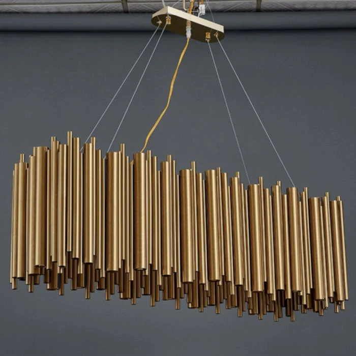 Dora Rectangle Dining Room Chandelier Gold - Image 4