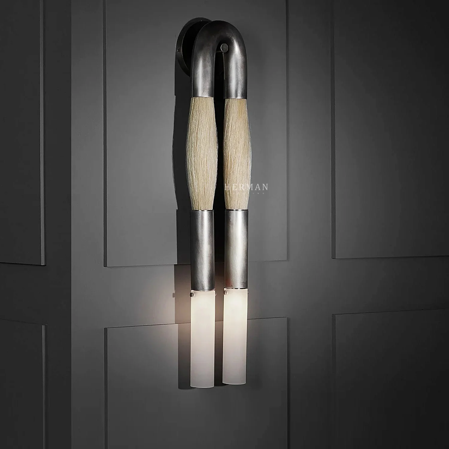 Double Head Antonia Horsehair Sconce - Image 58
