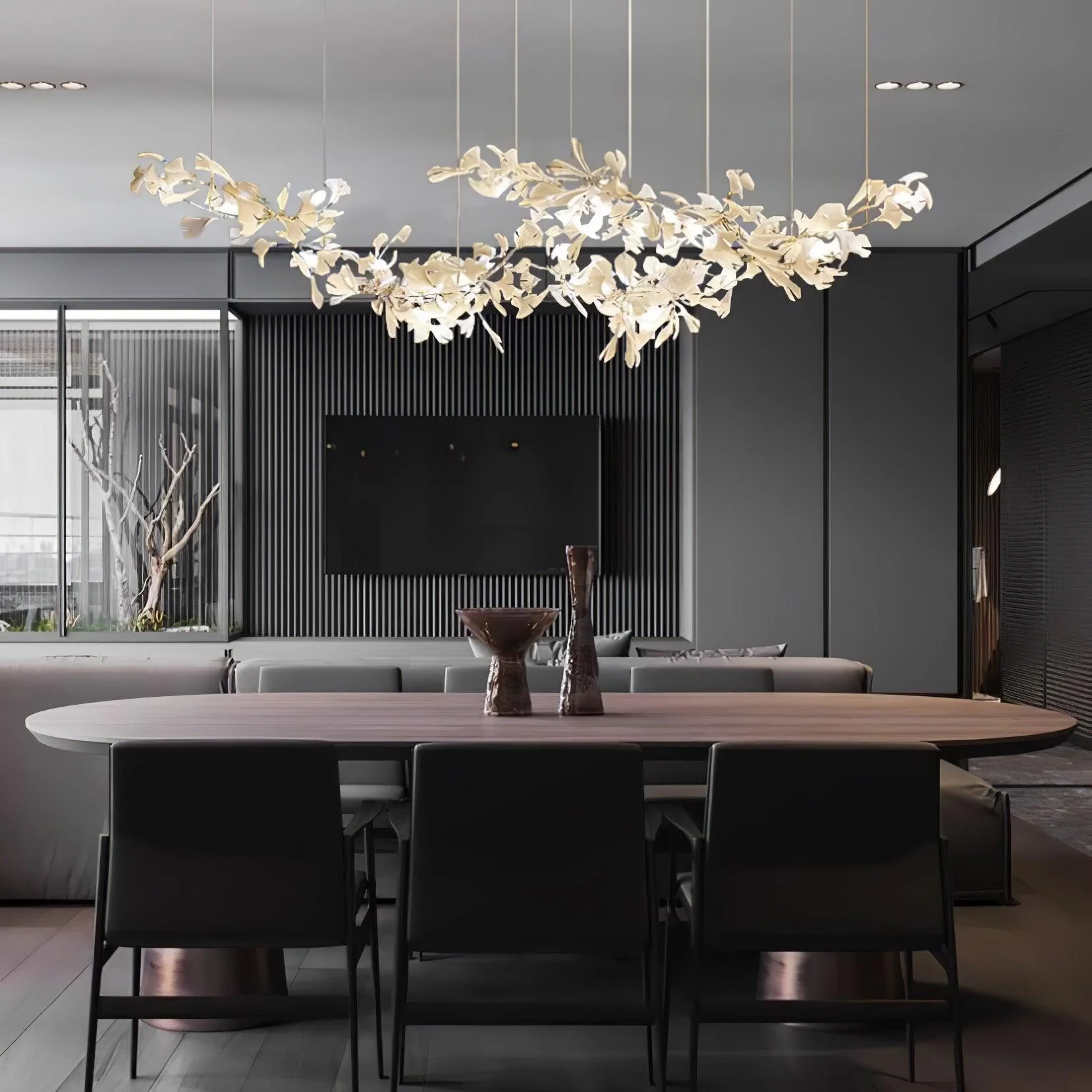 Double Layer Combination Gingko Chandelier - Image 4