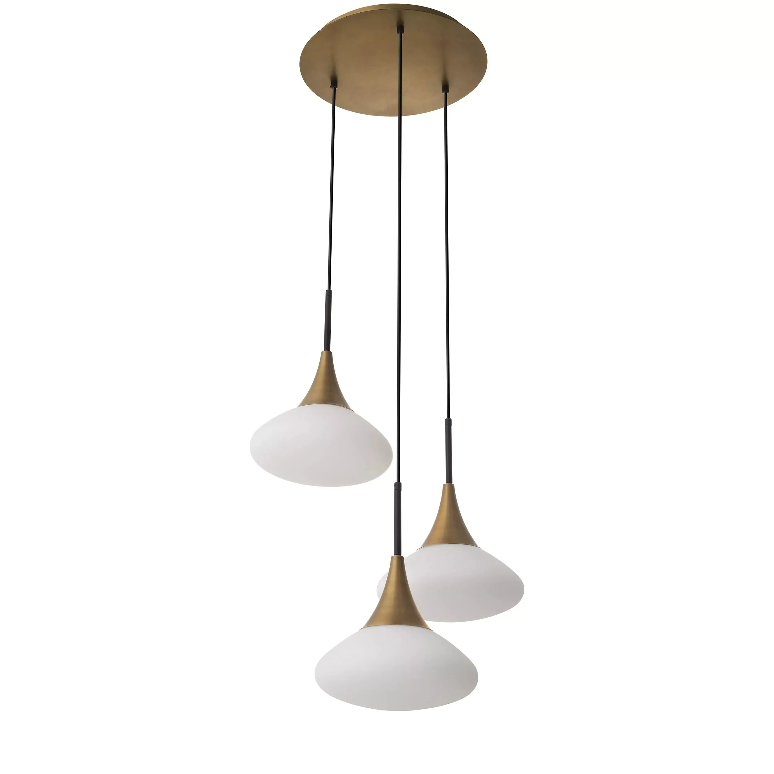 Duco S Modern Brass Chandelier - [Antique Brass Finish | White Glass | Black Finish | Alabaster] - Image 3