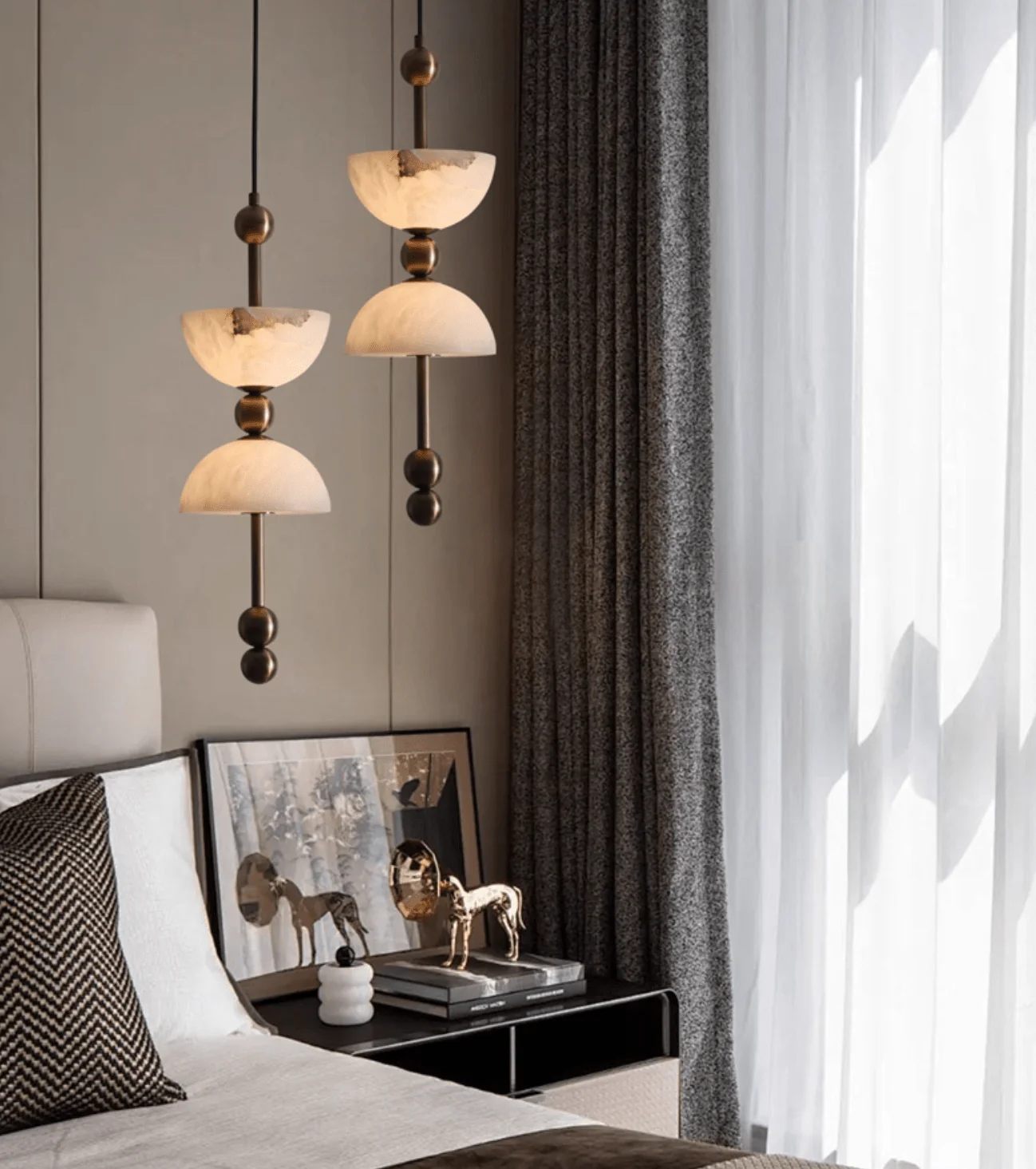 Duo Alabaster Pendant Lamp - Image 4