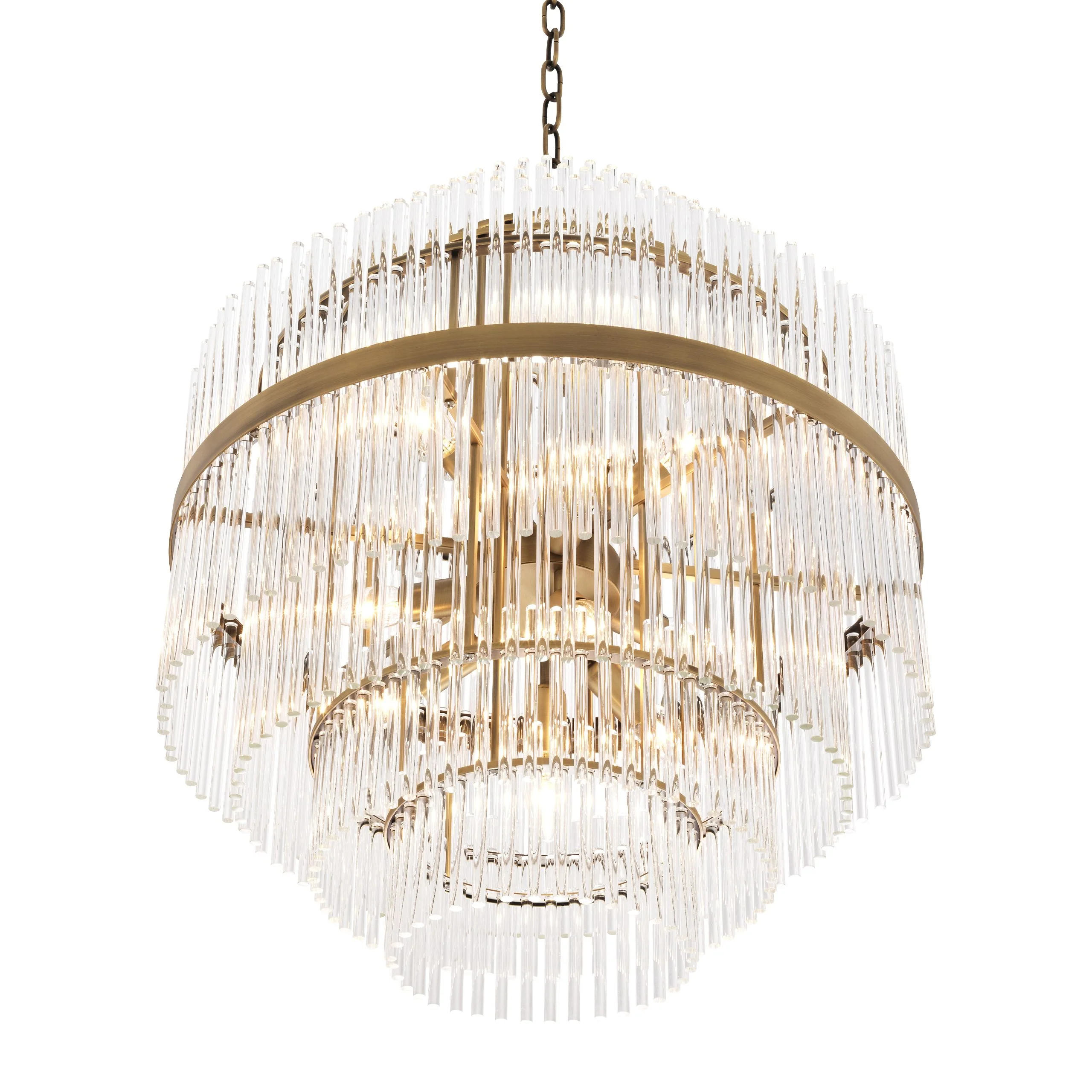 East Modern Brass Glass Chandelier - [Brass] - Image 5