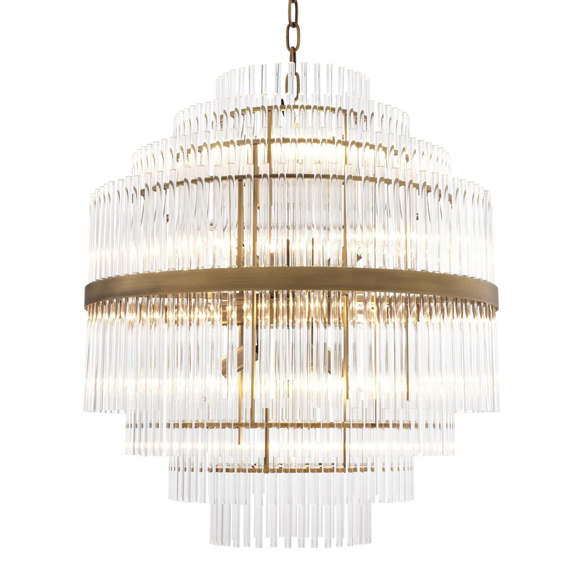 East Modern Brass Glass Chandelier - [Brass] - Image 7