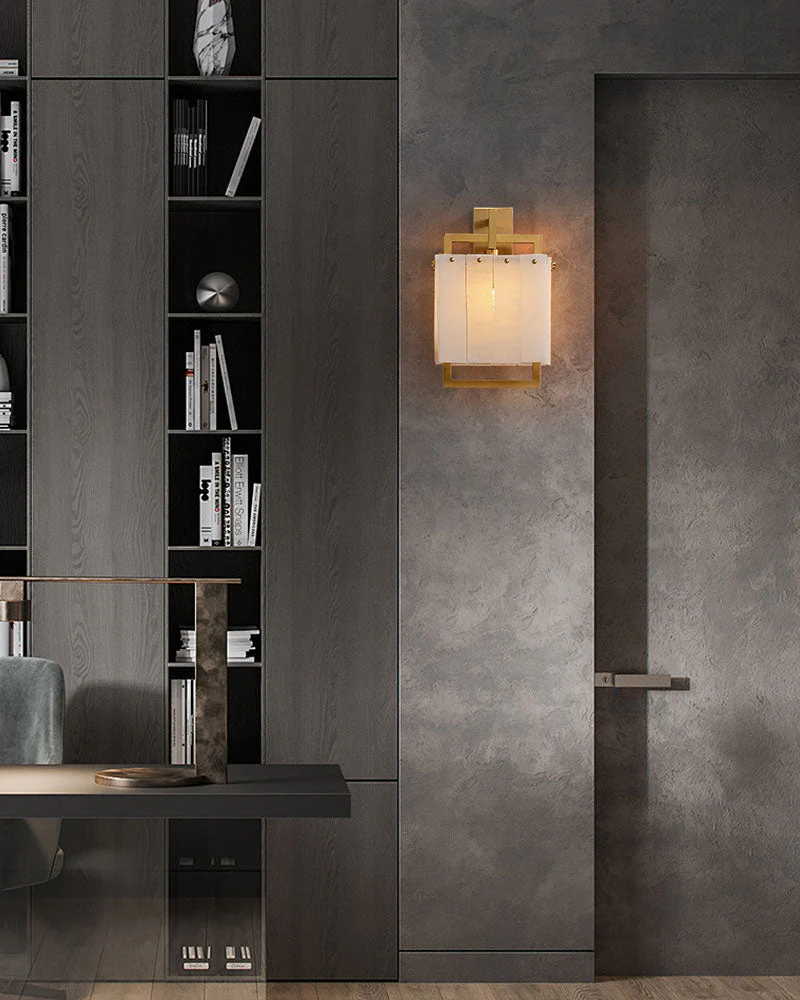 Elegant Cluster Alabaster Dome Suspension Light Lacquered Burnished Brass for hallway - Image 11