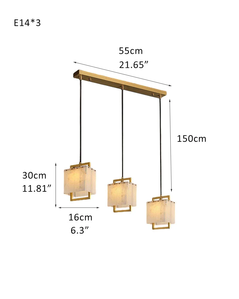 Elegant Cluster Alabaster Dome Suspension Light Lacquered Burnished Brass for hallway - Image 19