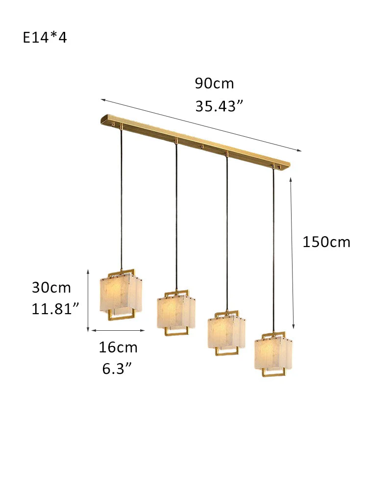 Elegant Cluster Alabaster Dome Suspension Light Lacquered Burnished Brass for hallway - Image 20