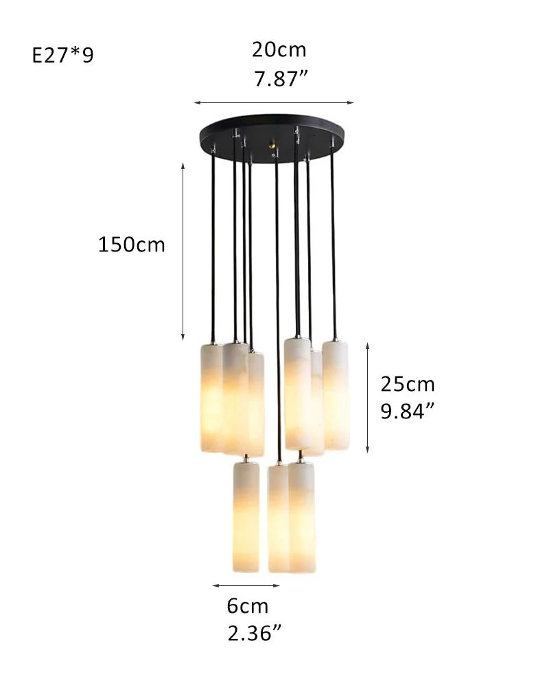 Elegant Lighting Linear Nature Stone 2" Wide Alabaster Chandelier - Image 22