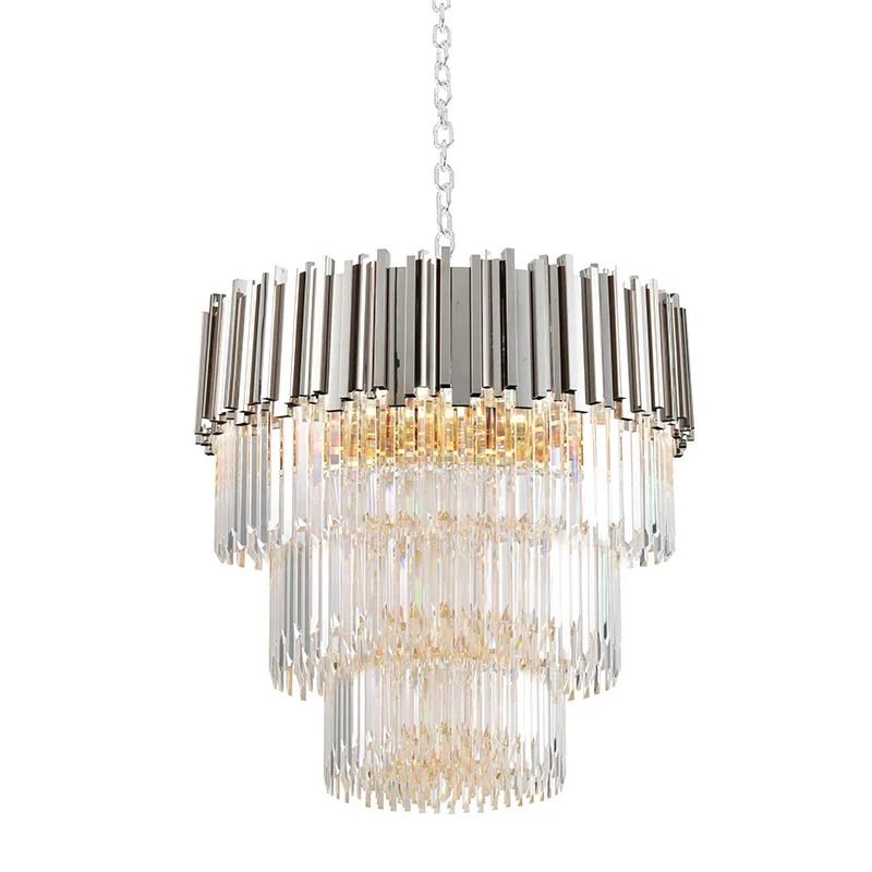 Enoch Three Tier Gold Plated Crystal Chandelier - Image 16