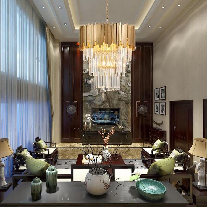 Enoch Three Tier Gold Plated Crystal Chandelier - Image 3