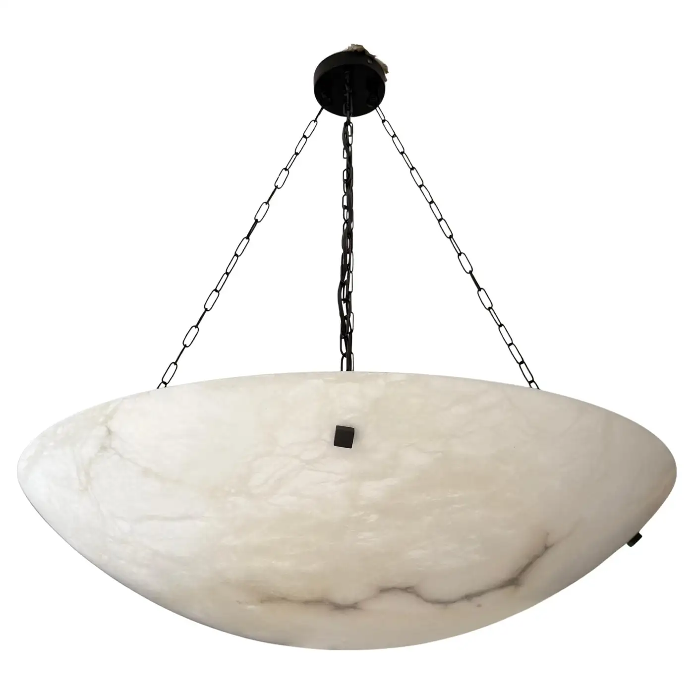 Enormous 36 Ø Flush Mount / Pendant with Stunning Full Moon-Like Alabaster Shade
