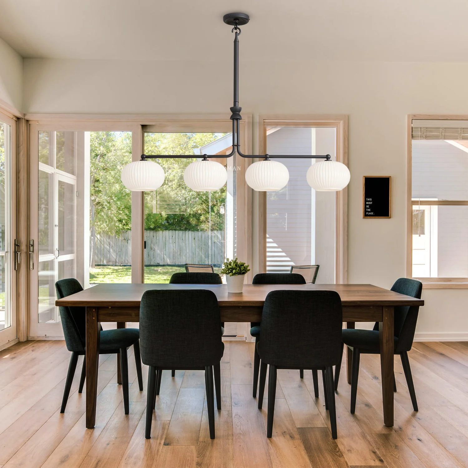 Enzo 42" Glass Linear Chandelier - Image 2