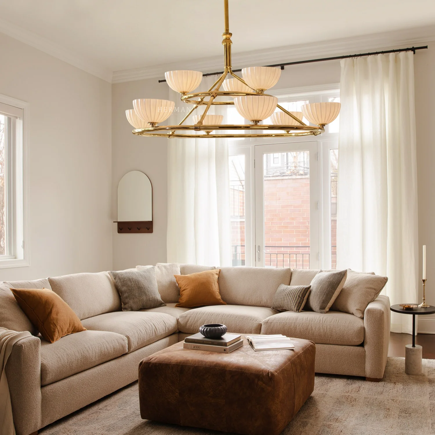 Enzo 48" Glass Double Tier Chandelier - Image 10