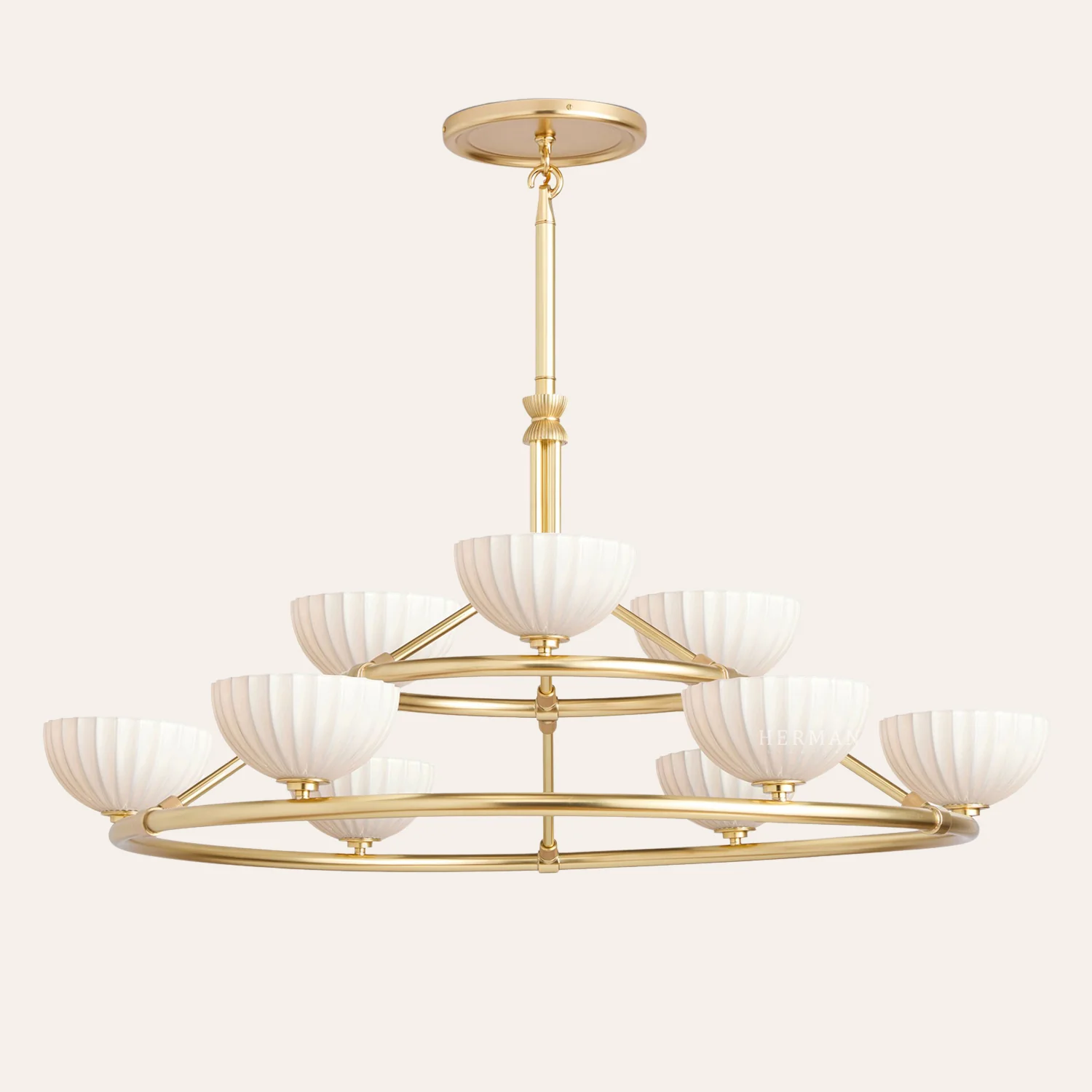 Enzo 48" Glass Double Tier Chandelier - Image 7