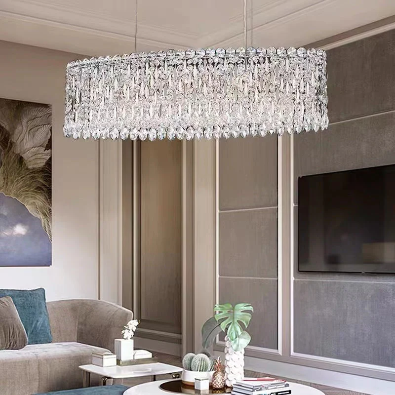 Modern Fashion Extra Large Oval Crystal Pendant Chandelier for Dining Room - Image 3