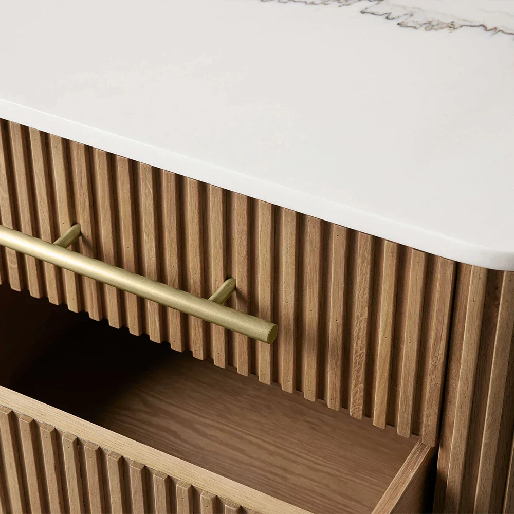 Arden Closed Nightstand in Oak - Image 6
