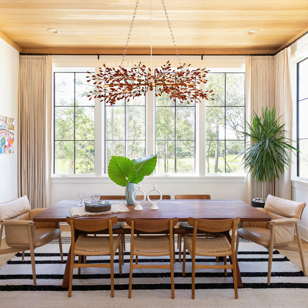 Fiore Colored Linear Chandelier 43" 51" 68"