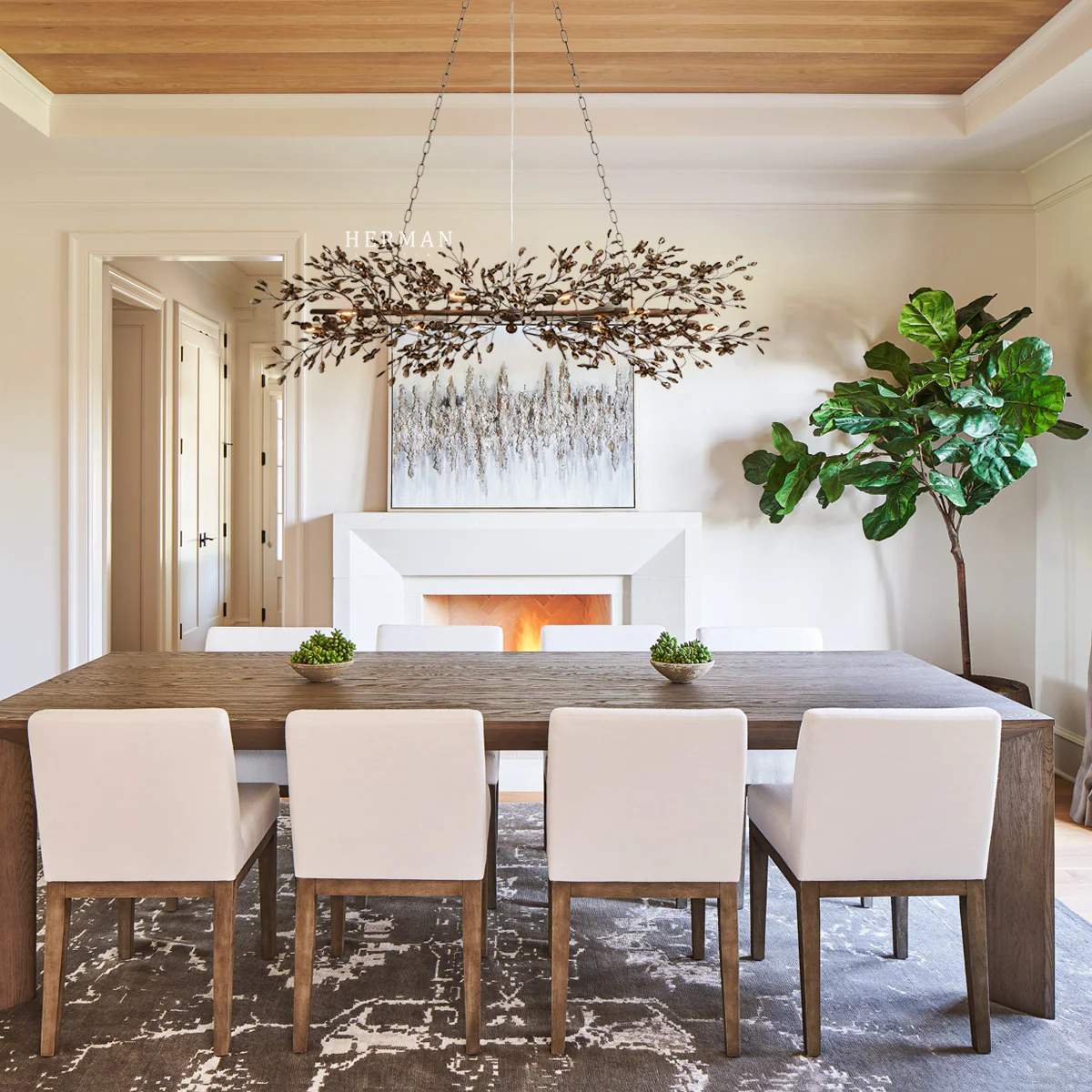 Fiore Colored Linear Chandelier 43" 51" 68" - Image 4