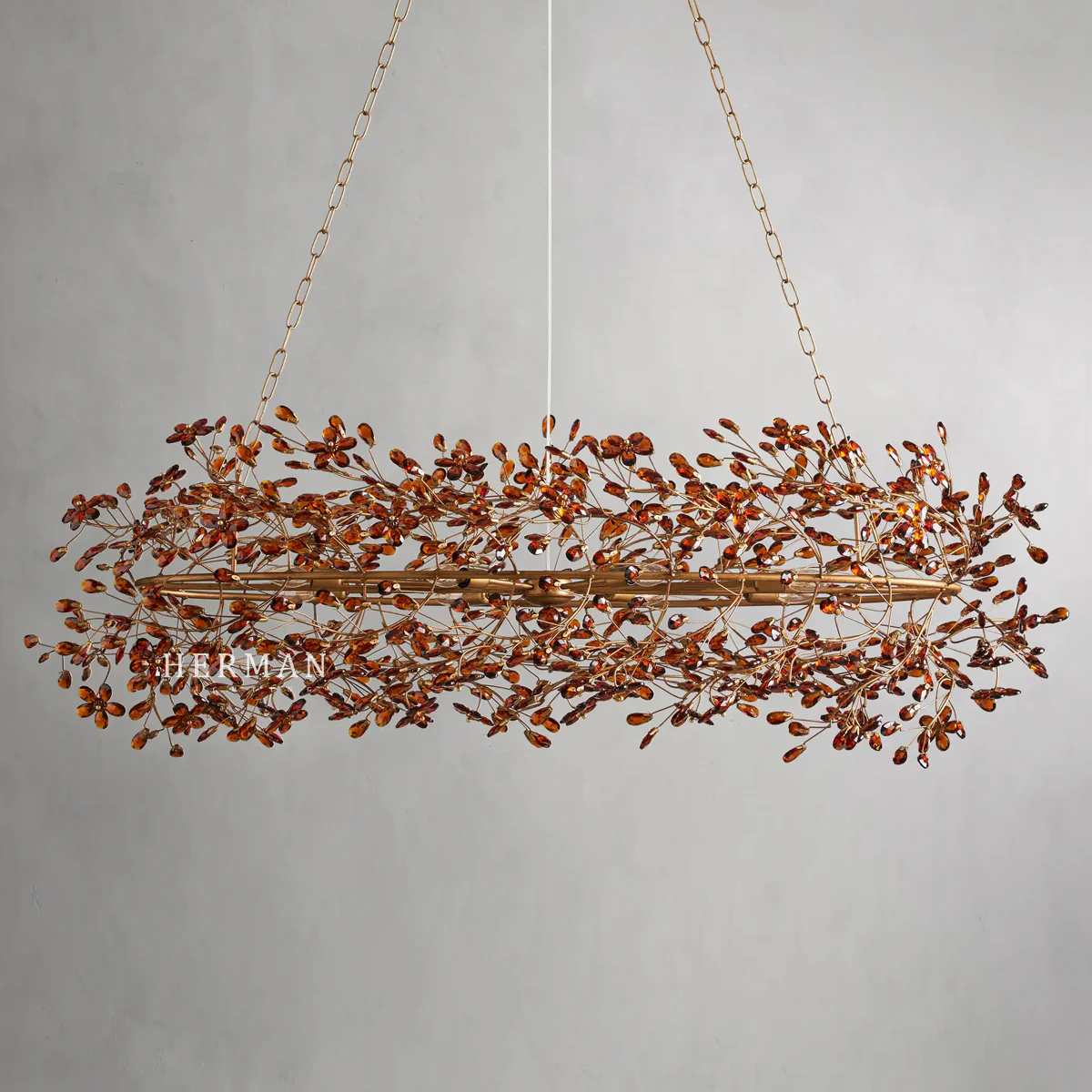 Fiore Colored Oval Chandelier 62" 74" - Image 4