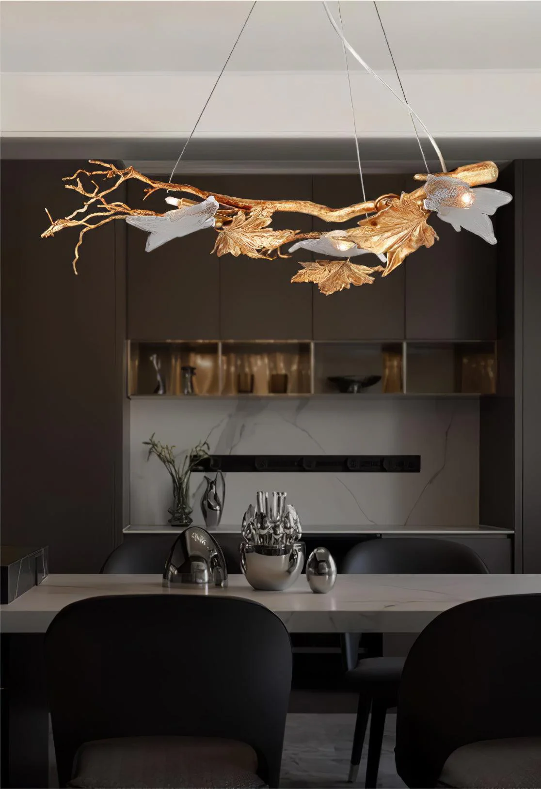 Folio Branch Brass Chandelier - Image 14