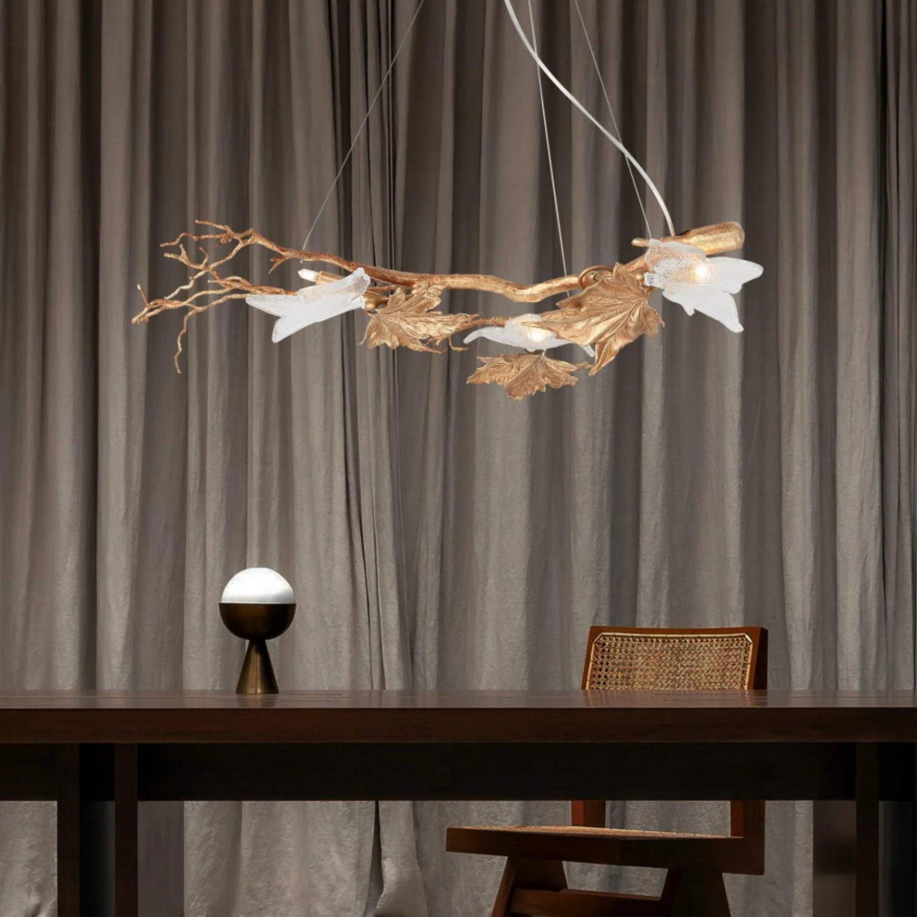 Folio Branch Brass Chandelier - Image 6