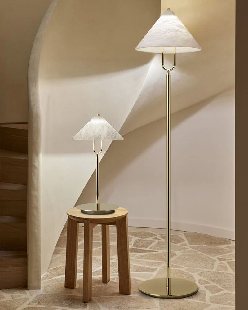 Fuji Cone Alabaster Desk Table Lamp Wide 8" for bedroom home decor - Image 4
