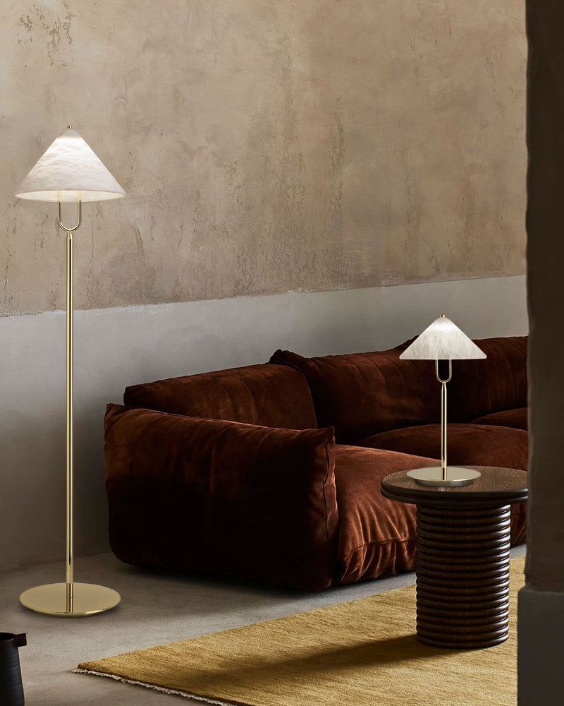 Fuji Cone Alabaster Desk Table Lamp Wide 8" for bedroom home decor - Image 7