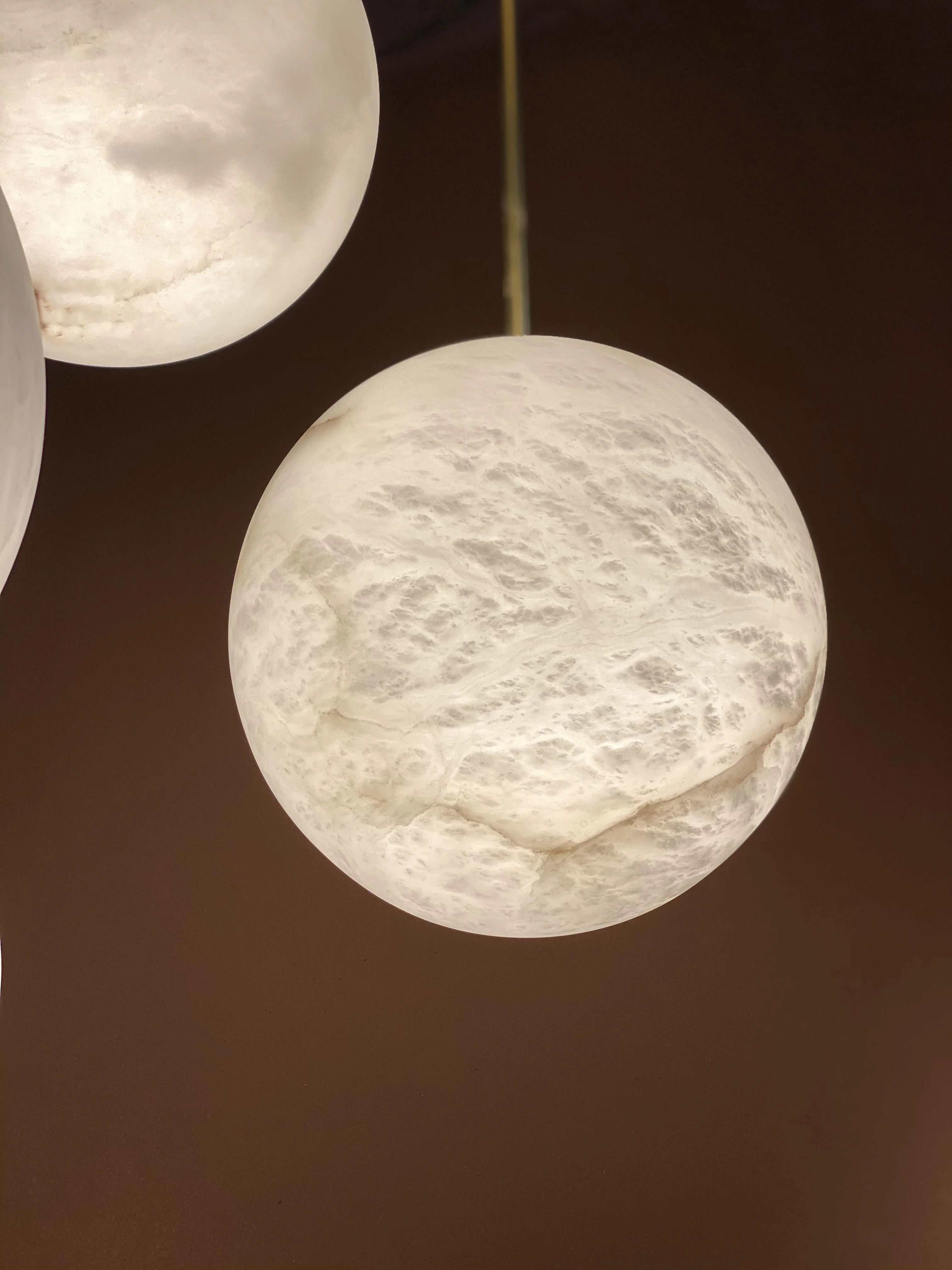 Galaxy Contemporary Italian Alabaster Marble Globe Chandelier - Image 9