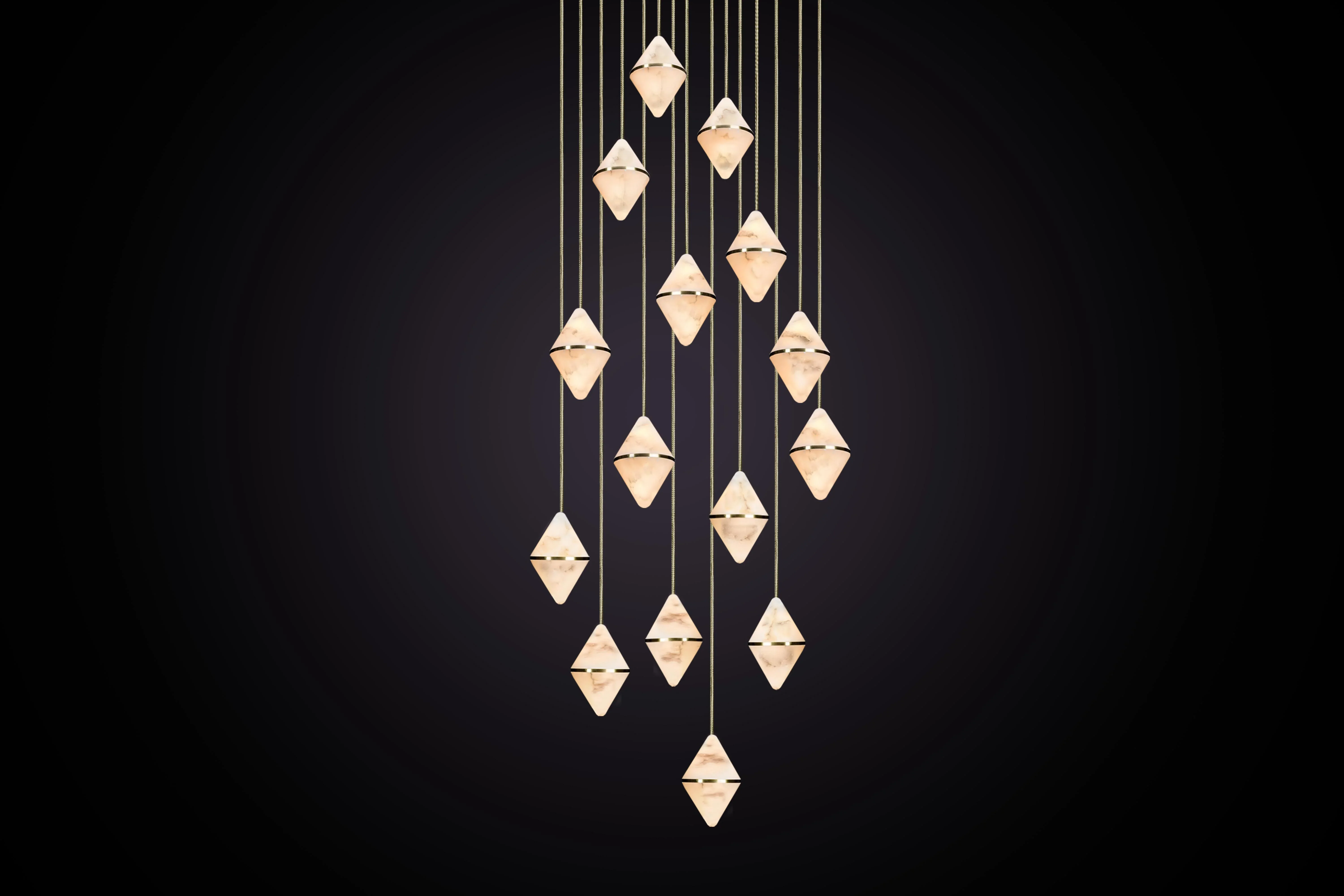Gem Circular Cluster Alabaster Chandelier 15