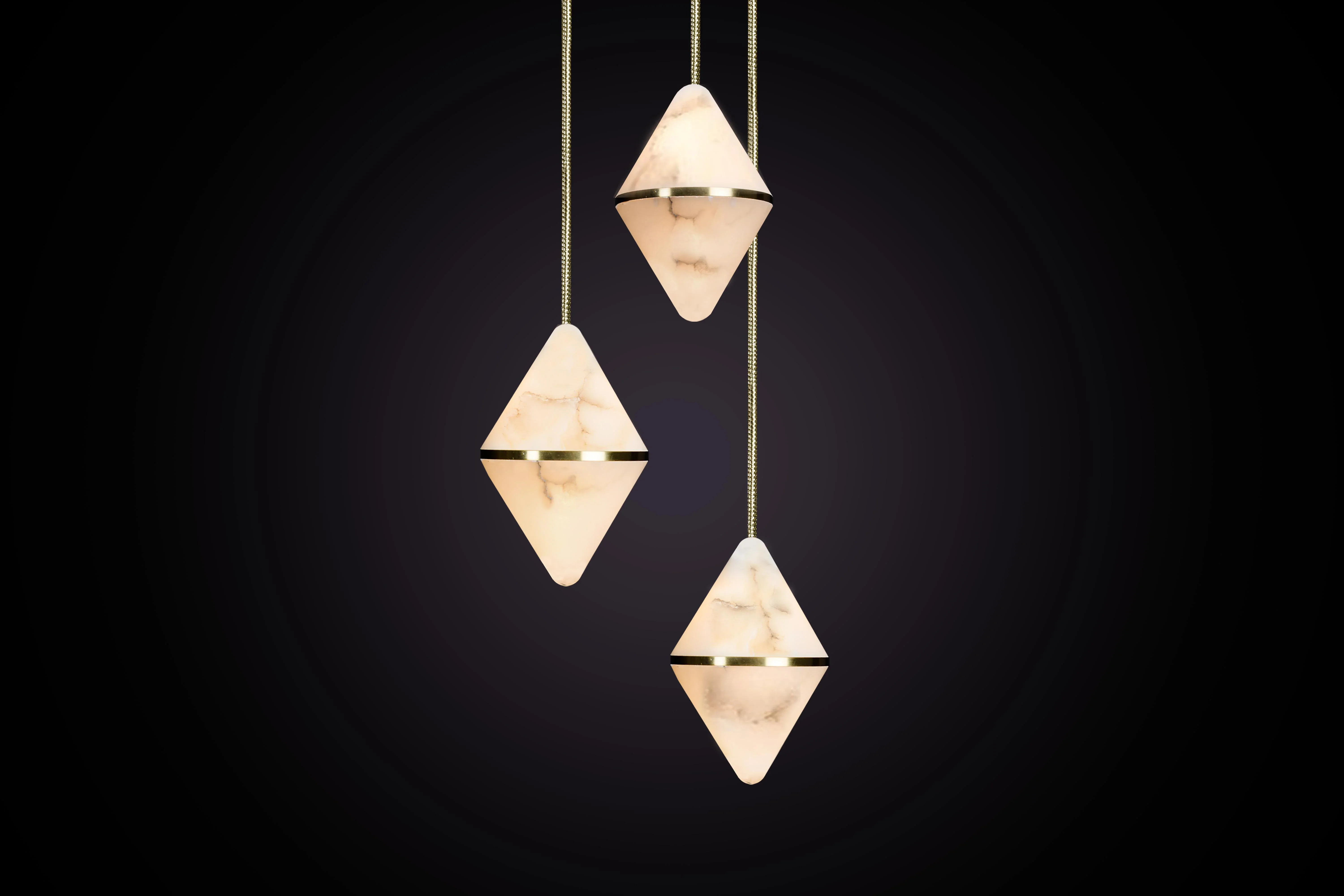 Gem Circular Cluster Alabaster Chandelier 3 - Image 3