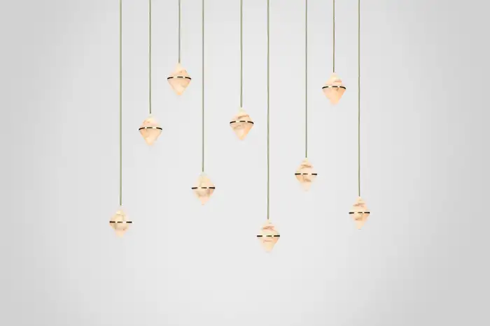 Gem Rectangular Alabaster Chandelier 9 - Image 3
