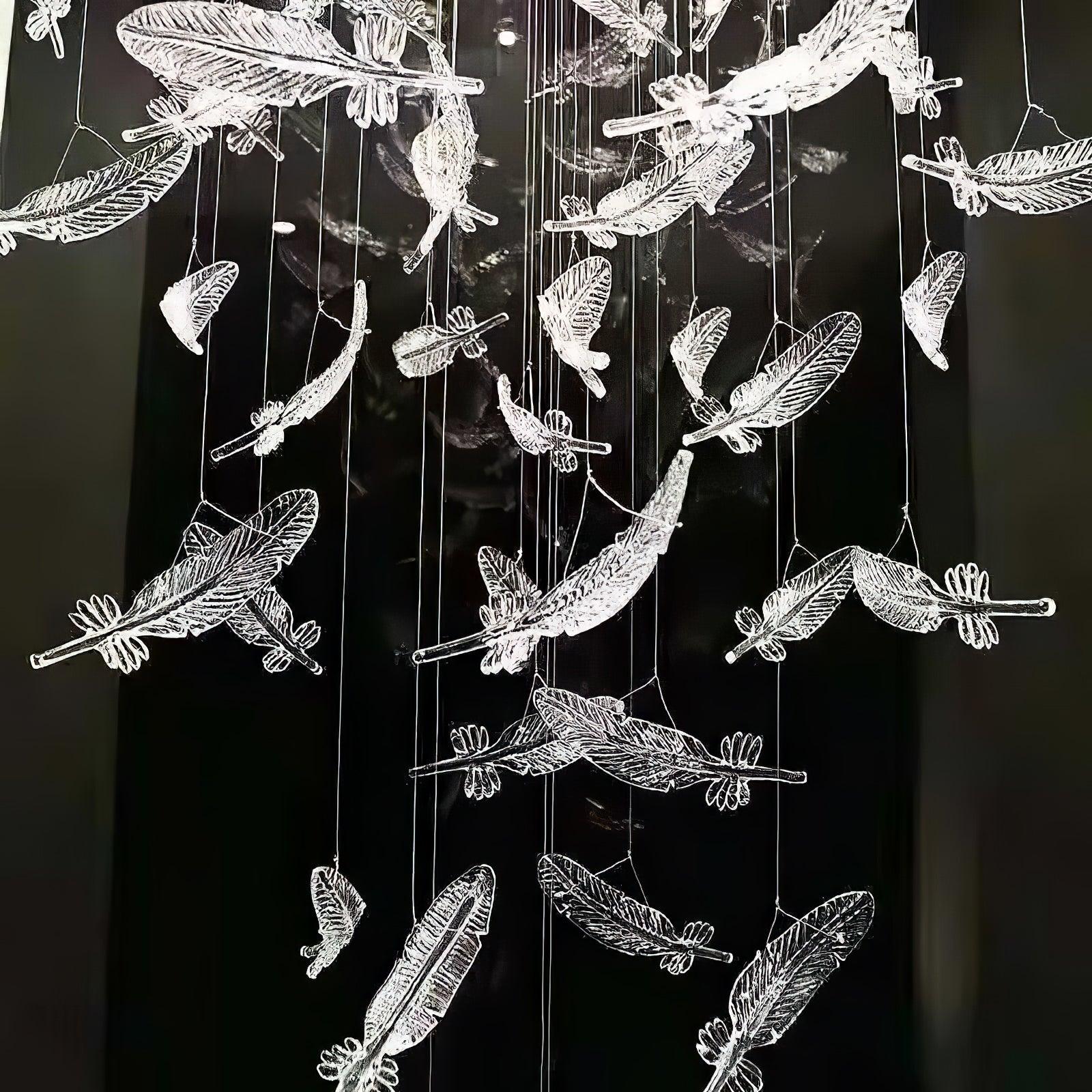 Glass Feathers Flying Chandelier - Image 14