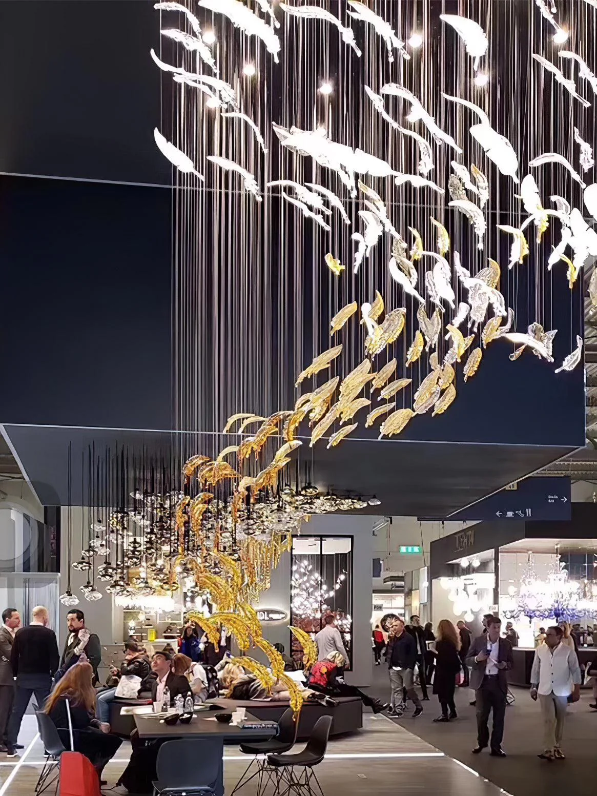 Glass Feathers Flying Chandelier - Image 16