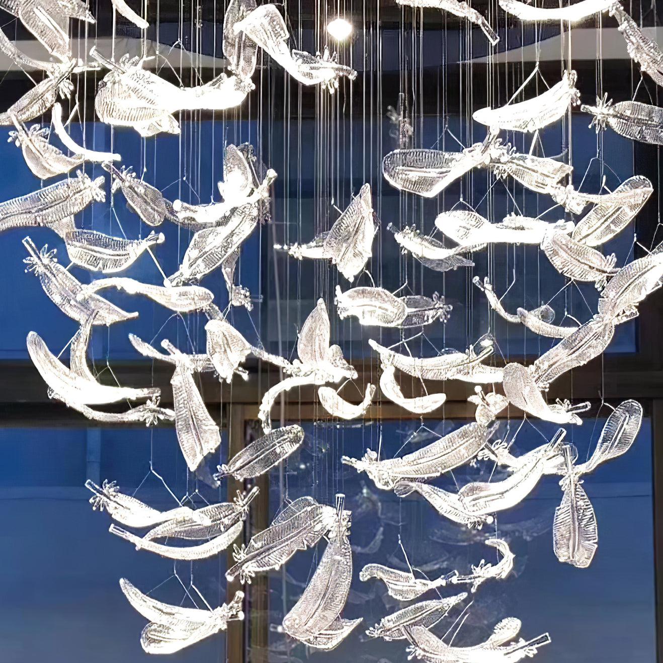 Glass Feathers Flying Chandelier - Image 24