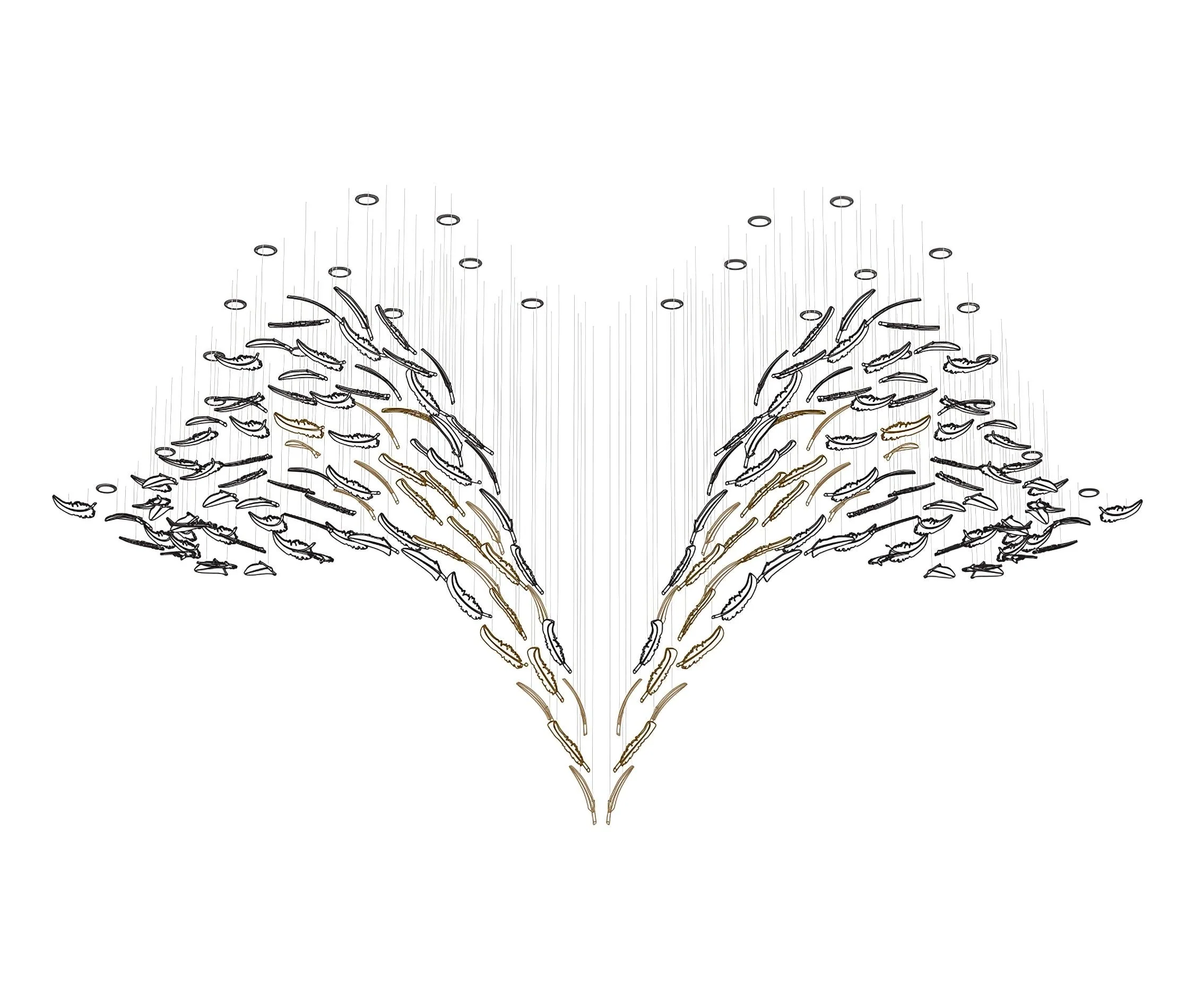 Glass Feathers Flying Chandelier - Image 30