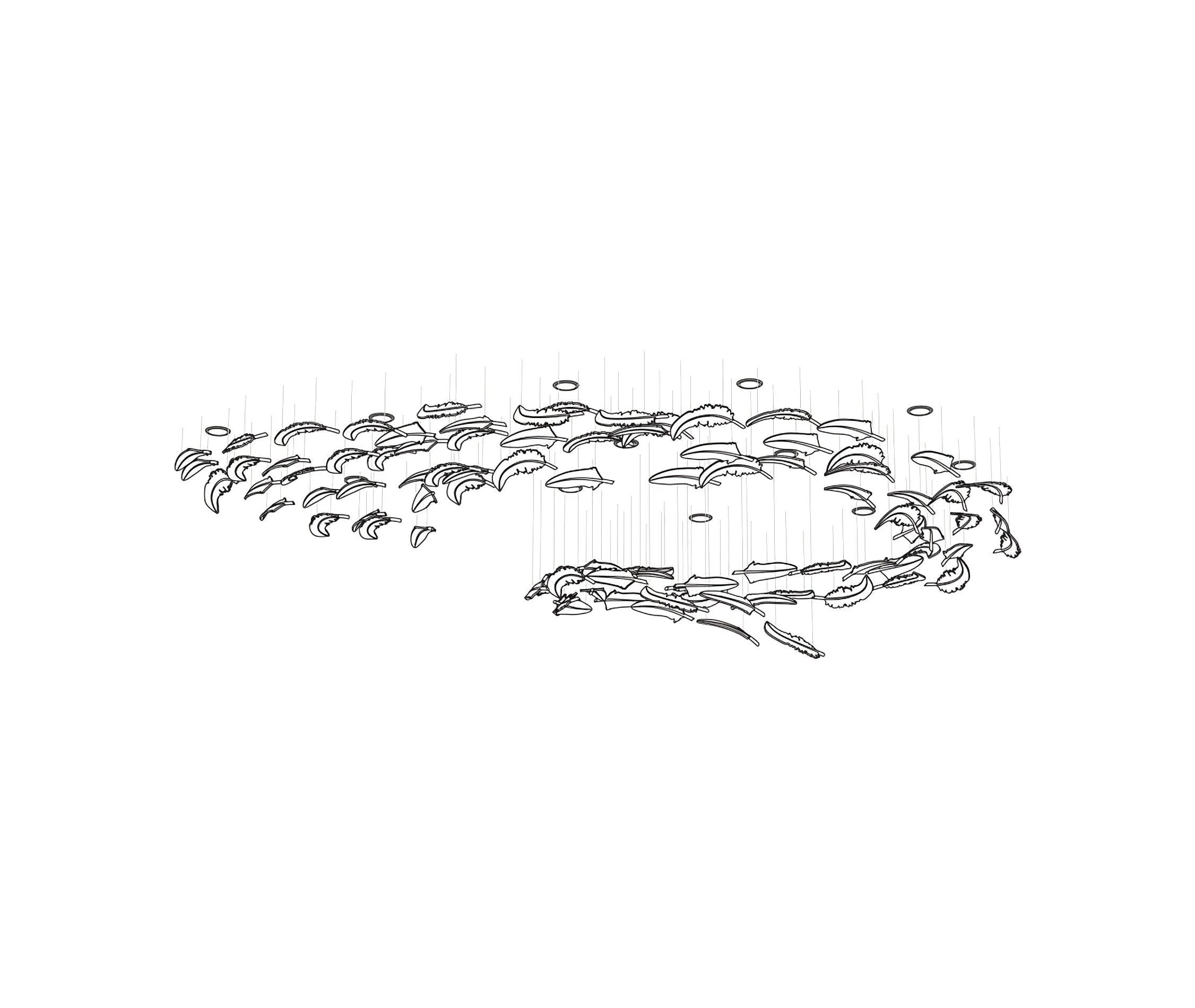 Glass Feathers Flying Chandelier - Image 34