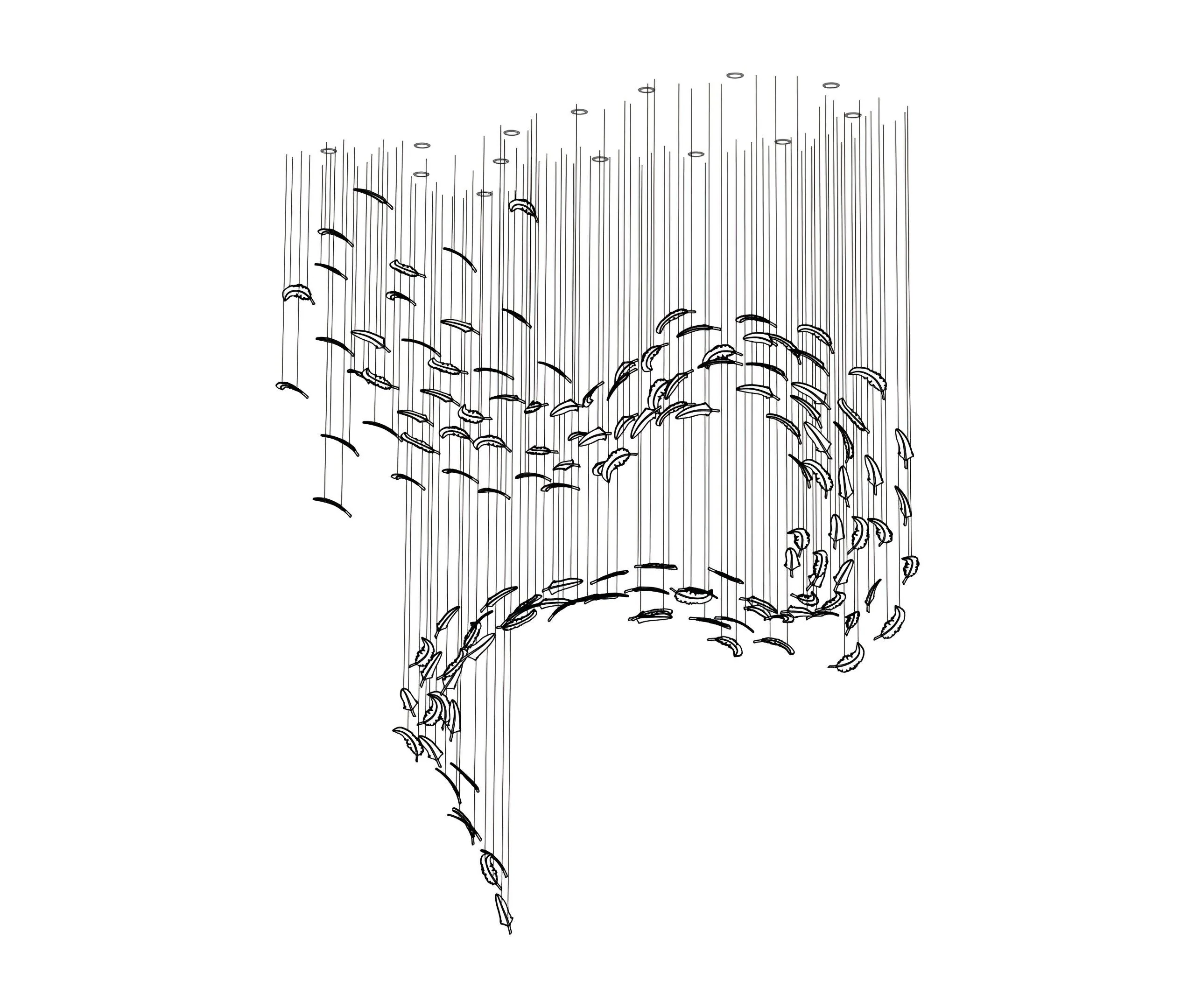Glass Feathers Flying Chandelier - Image 40