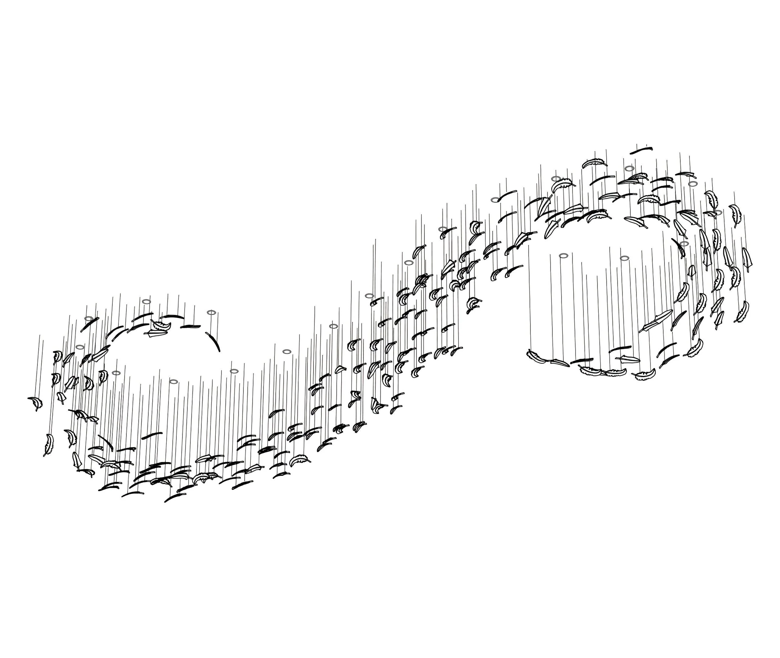 Glass Feathers Flying Chandelier - Image 42