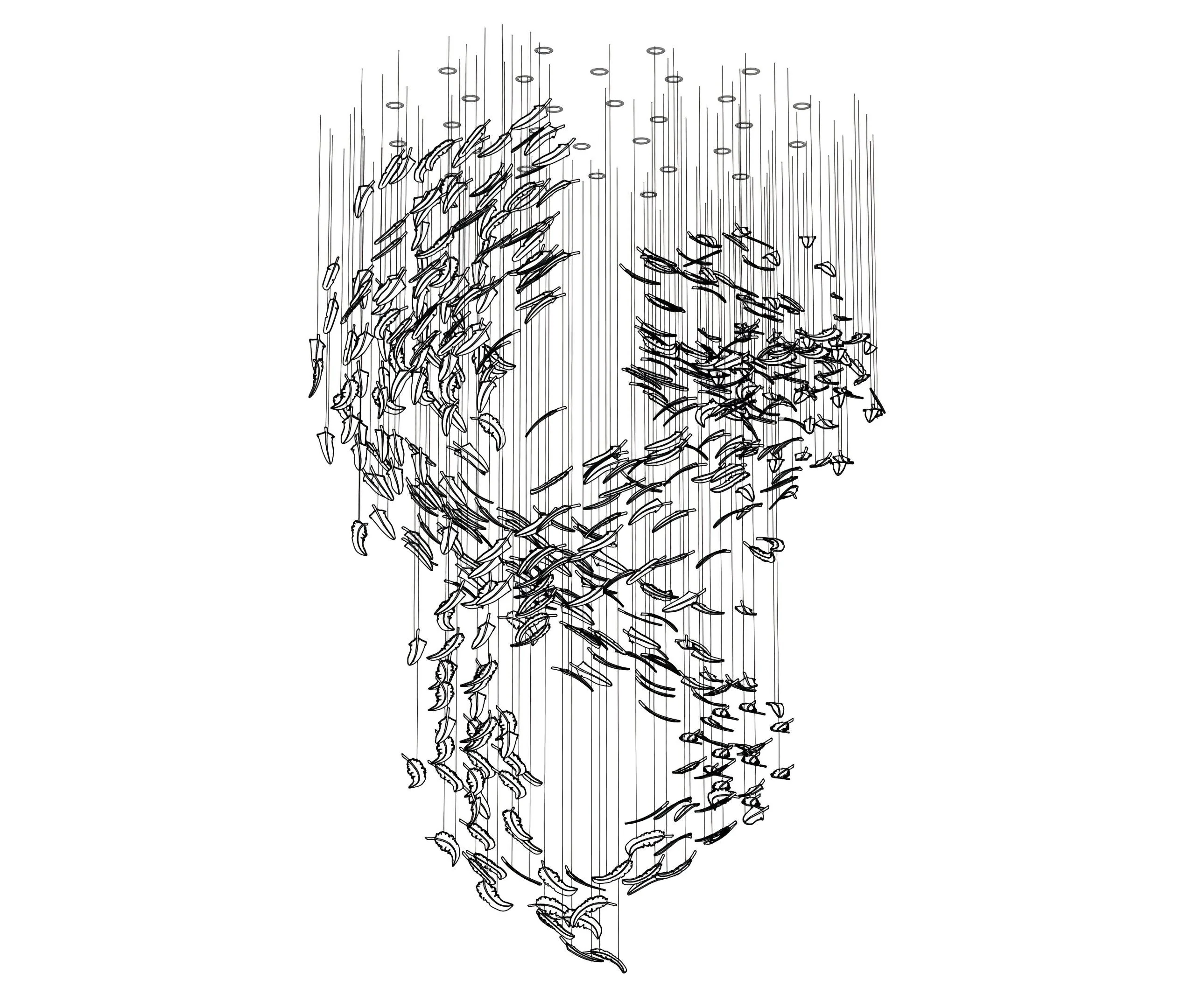 Glass Feathers Flying Chandelier - Image 43