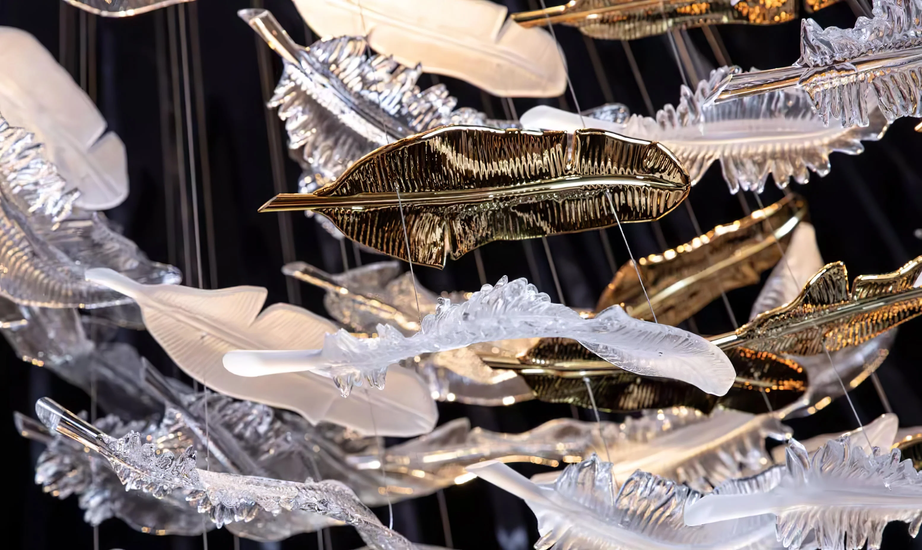Glass Feathers Flying Chandelier - Image 45