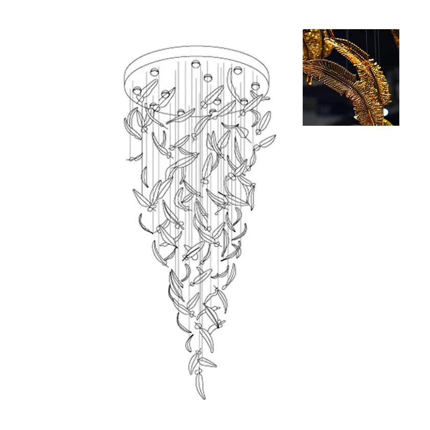 Glass Feathers Flying Chandelier - Image 62